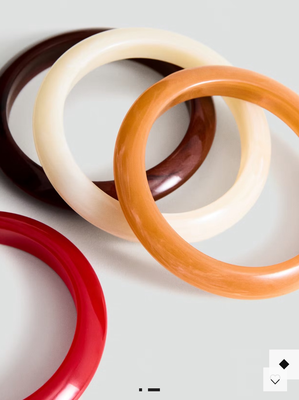 Vintage-Inspired Resin Bangle Set In Red, Cream, Brown, And Amber